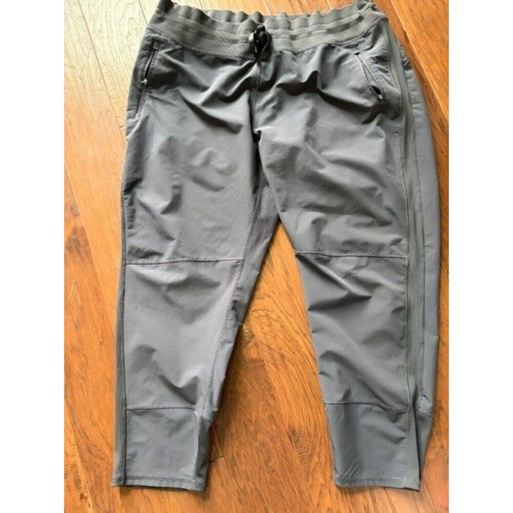 GrayUnisex Athletic Joggers 38x26 Zip Pockets Stretch